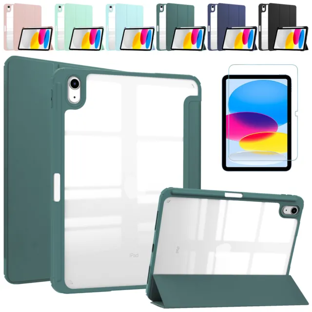 For iPad 7/8/9/10th Gen Smart Case Cover With Screen Protector&Pencil Holder