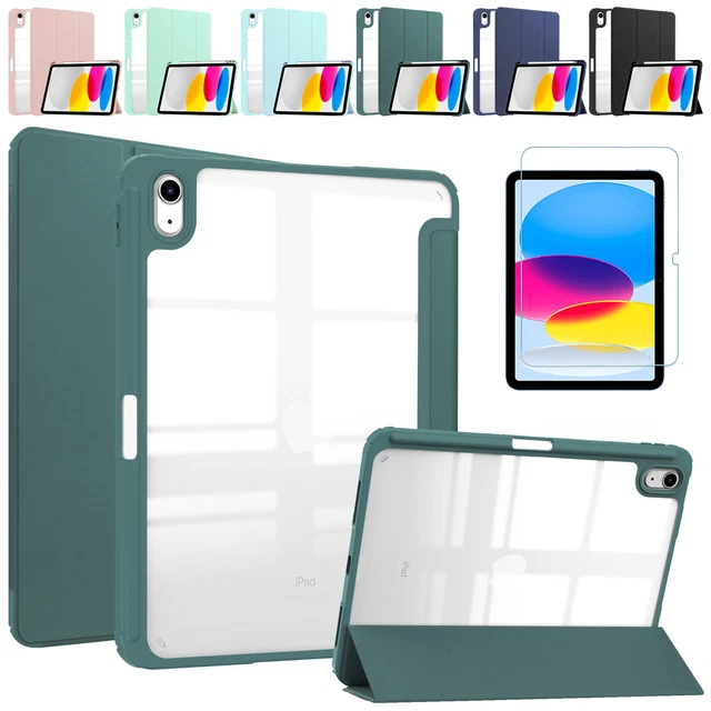 For iPad 7/8/9/10th Gen Smart Case Cover With Screen Protector&Pencil Holder
