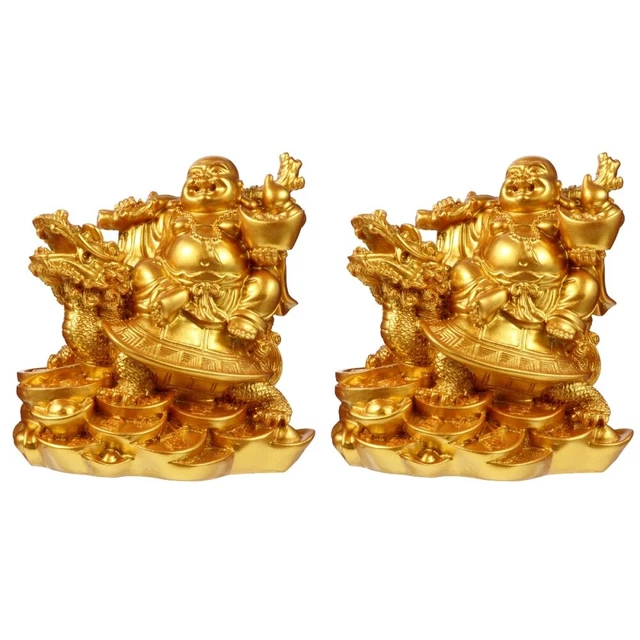 2 Count Maitreya Buddha Ornaments Fengshui Figurine Buddhist God Statue Lucky