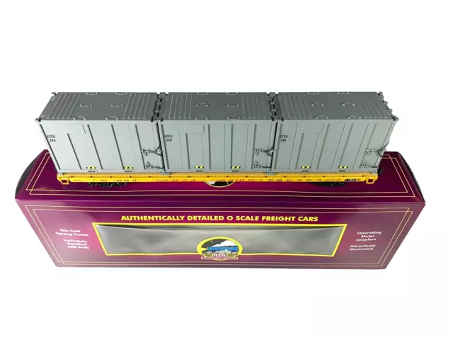 20-98888 MTH Union Pacific (#52042) 60' Flat Car w/Trash Containers 2