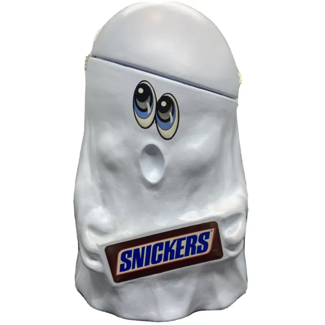Vintage 1989 Mars Inc. Snickers Ghost Bucket Halloween Trick or Treat Pail & Lid