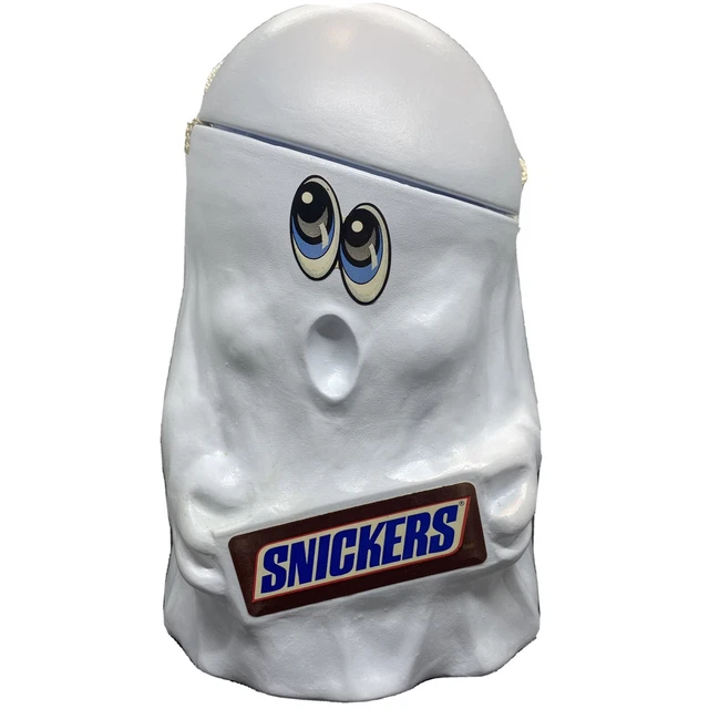 Vintage 1989 Mars Inc. Snickers Ghost Bucket Halloween Trick or Treat Pail & Lid