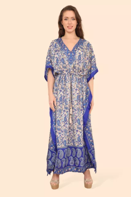 Womens Long maxi dress Kaftan Woman Floral print Summer Dress