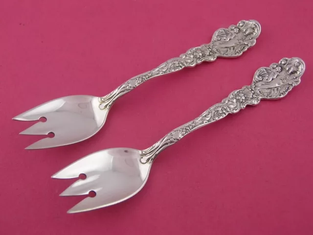 2 Sterling GORHAM Ice Cream Forks VERSAILLES 1888 ~mono removal