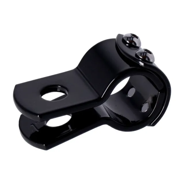 1.25 Inch (32mm) 3 Piece Clamp Gloss Black  for Footpeg/Spot Light 1-1/4 Inch