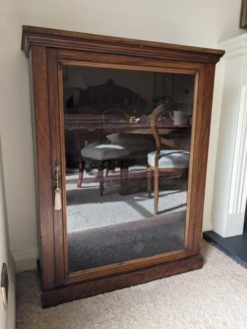 Antique display cabinet with shelves, glass doors, working lock and key