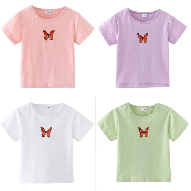 T-shirt maniche corte bambine cotone camicetta casual top base