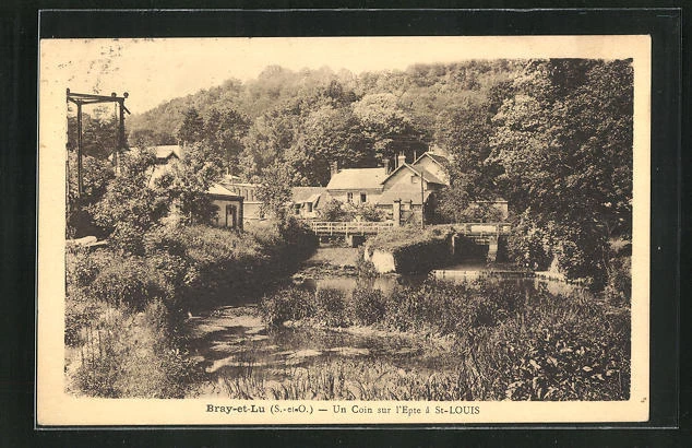 CPA Bray-et-Lu, Un Coin sur l´Epte à Saint-Louis 1933
