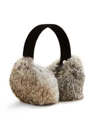 Surell youth Real Rabbit Fur Earmuffs with Velvet Band Chinchilla One size