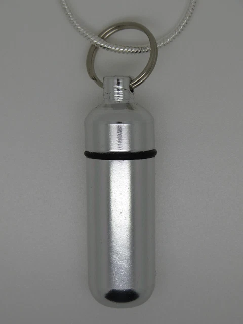Cremation Jewellery Pill Holder Cylinder Urn Pendant Necklace Memorial Keepsake