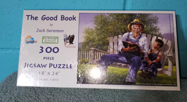 SunsOut 300 Piece Jigsaw Puzzle - The Good Book By Jack Sorenson New