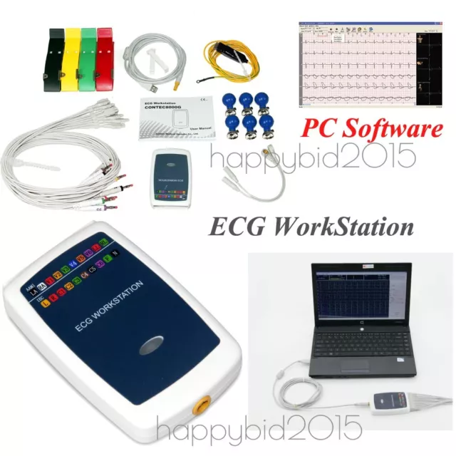 CONTEC ECG Workstation System,Portable 12-lead Resting PC based EKG Machine