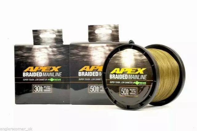 Korda Apex geflochtene Hauptlinie - alle Größen / Karpfenangeln Zopfleine