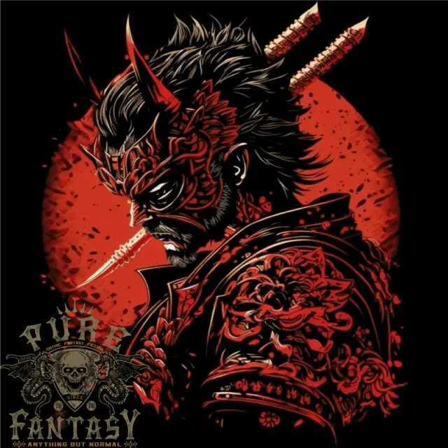 Bushido Samurai Devil Warrior Fantasy Mens Cotton T-Shirt Tee Top