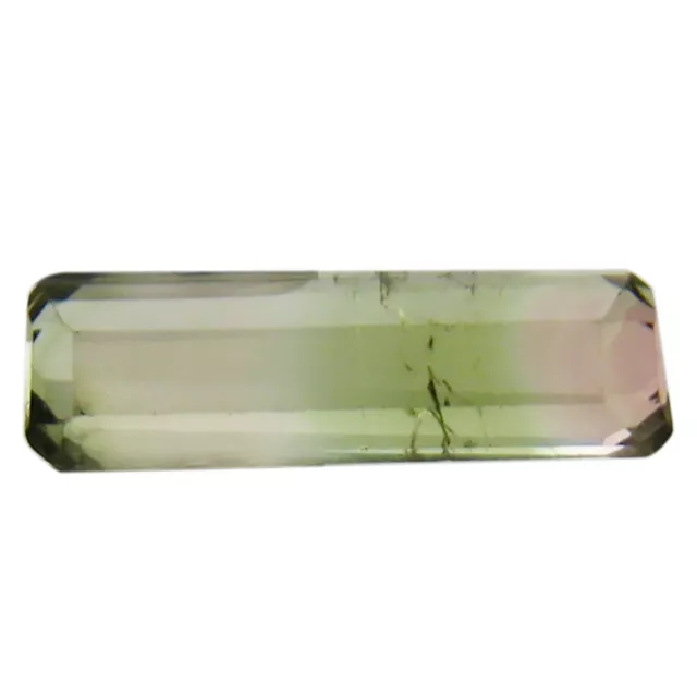 0.65 ct AAA+ Splendid Octagon Shape (9 x 3 mm) Bi Color Bi-Color Tourmaline