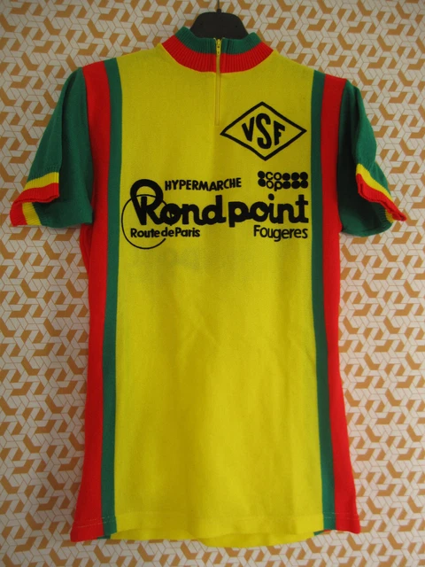 Maillot Cycliste CCSJ Cycles J Chan Tsin Fougères Acrylique shirt 70'S