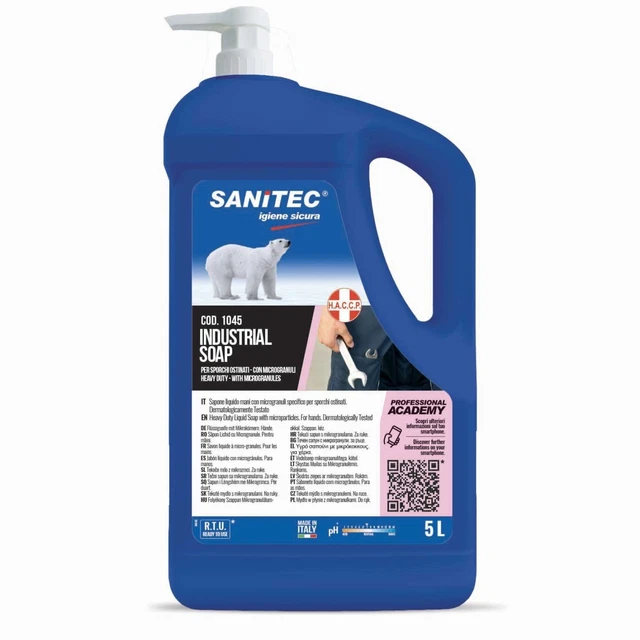 Gel Lavamani Sanitec Industria con Microgranuli Lt.5x2