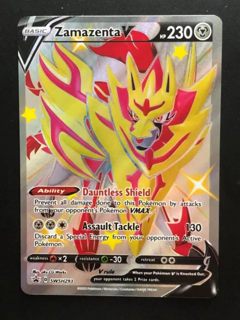 Zamazenta V Shiny Full Art Ultra Rare Foil SWSH293 Pokemon Black