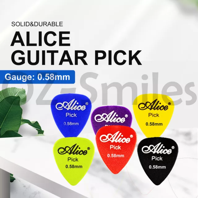 Alice Guitar Picks Coloured Celluloid Plectrums Standard Mixed Colour 0.58mm