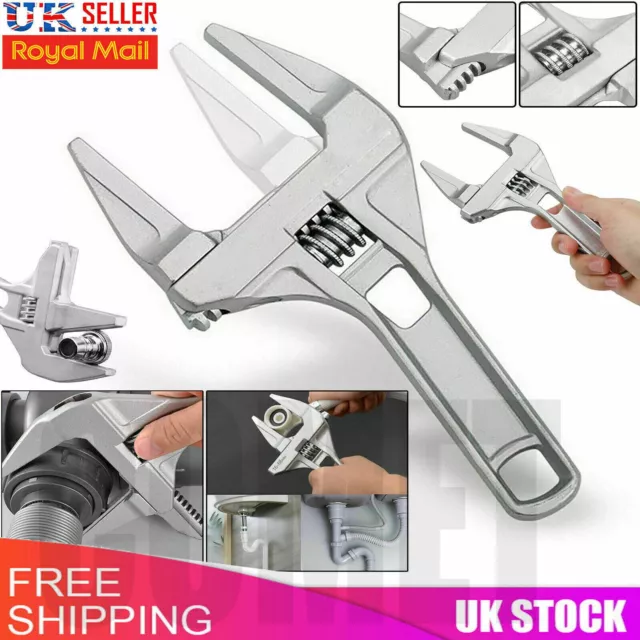 Adjustable Spanner Wrench 16-68MM Wide Jaw Tool Plumbing Bathroom Nut Openings 2