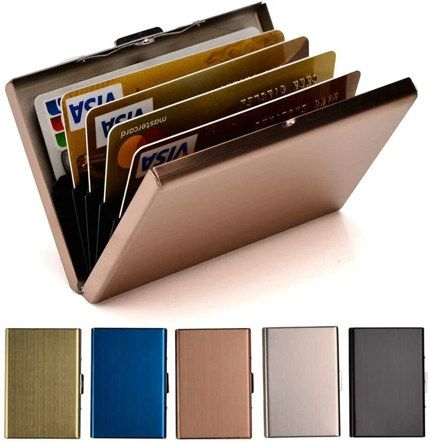 Portafoglio Portacarte RFID In Acciaio Inox – Sottile Con 6 Slot, Nero - 2