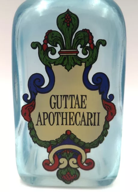 Alte Apothekerflasche Medizin Flasche Apotheke Guttae Apothecarii hellblau 3