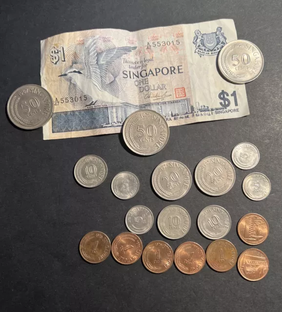 Old SINGAPORE Coin And Dollar  Lot - 1967-1976- 32 COINS