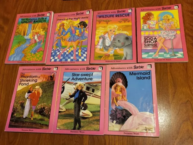 Adventures With Barbie 7 Vintage pb book lot #1-5, 9, 12 ~ St. Pierre & Weyn