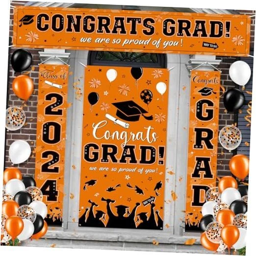 Whaline Graduation Lighted Garage Door Banner Cover Congrats