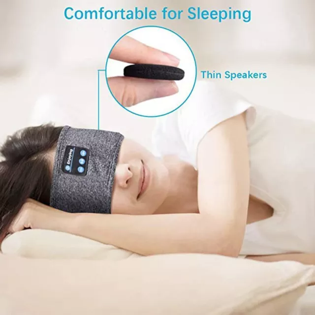 Wireless Bluetooth Sleeping Headphones Headband Thin Soft Elastic Comfortable Mu 3