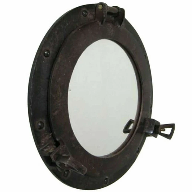 11" Aluminio Oscuro Óxido Portilla Ventana Con Espejo Barco Náutico Navío Gft