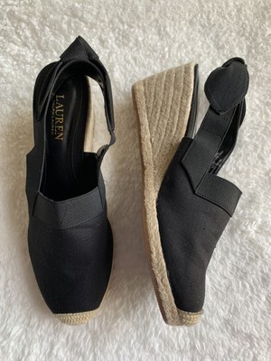 LAUREN by Ralph Lauren Women's Helma Casual Espadrille Sandals Black Size 9.5