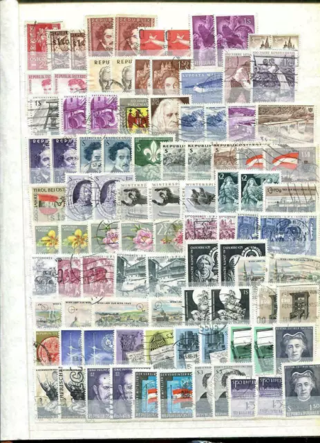 Austria Stock Book 1945 - 1990 canceled Approx. 1270 stamps