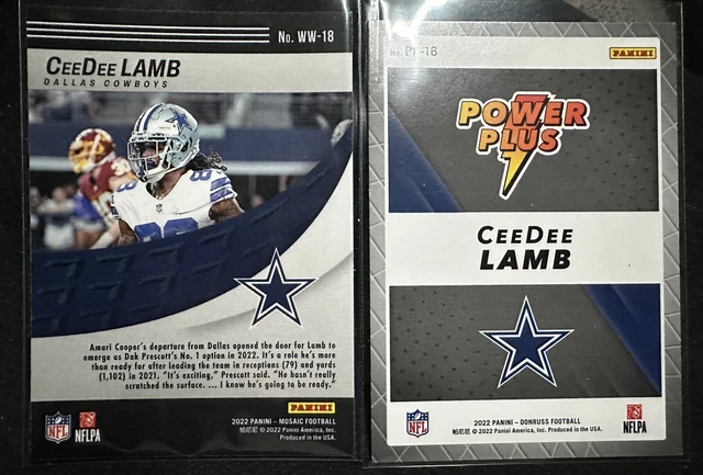2022 Mosaic Will To Win Ceedee Lamb #Ww-18  & Donruss Power Plus #Pp-16 2