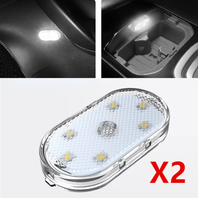 Car Interior LED Dome Lights Finger Touch Reading Lamp Magnetic Attraction Light