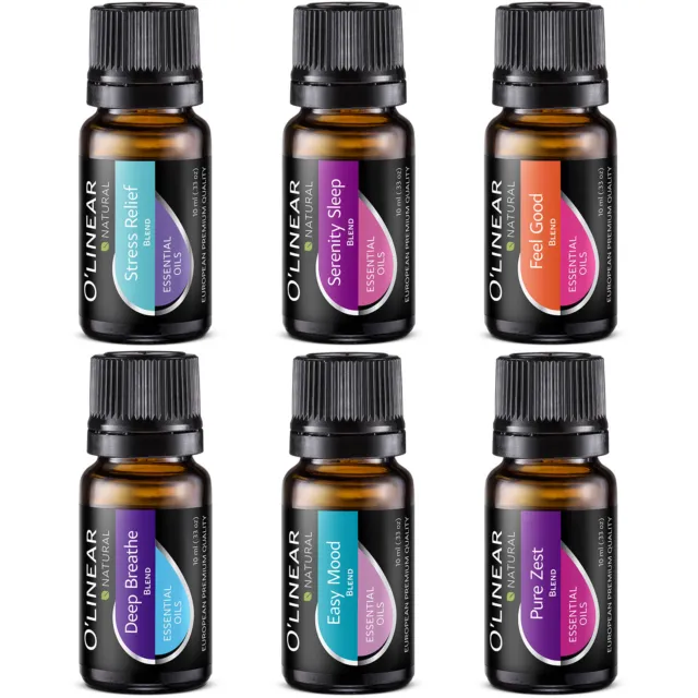 Top 6 Blends Essential Oils Set Aromatherapy for Diffuser Blends Oils for Stress