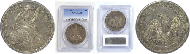 1860-O Seated Liberty Dollar PCGS AU-55