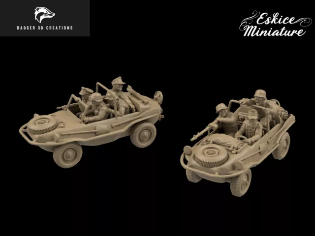 WWII German Schwimmwagen x2 - Resin Bolt Action / Chain of Command