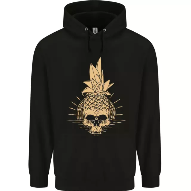 Ananas Teschio Biker Gotico Surf Bambini Felpa con Cappuccio