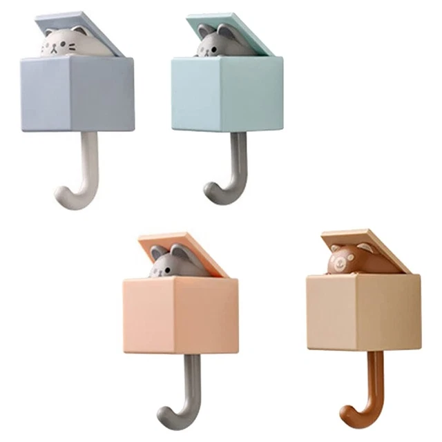 4 pz gancio cappotto adesivo per cappotto, sciarpa, cappello, asciugamano, chiave, ganci per animali domestici J9S8