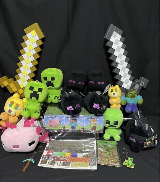 MINECRAFT PLUSH RUBBER keychain Mascot Mini Figure lot of 18 Set sale