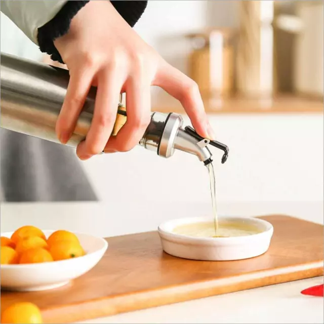 OLIERA PORTA Olio Aceto Con Tappo Dosatore Scatto Vetro Acciaio Cucina  Dosatore EUR 12,90 - PicClick IT