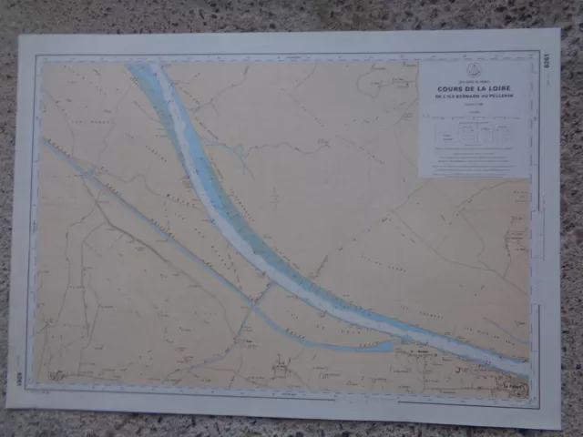 CARTE  MARINE / Cours de la Loire de l'île Bernard au Pellerin  1980
