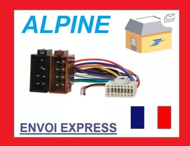 Cable adaptateur ISO autoradio ALPINE CDM-7834R CDM-7835R CDM-7838R CDM-7857RB