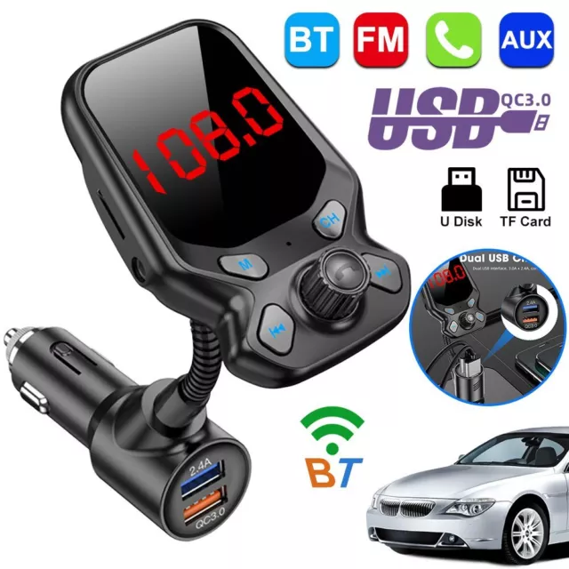 Bluetooth Car FM Transmitter MP3 Player Hands free Radio Adapter Kit USB Charger