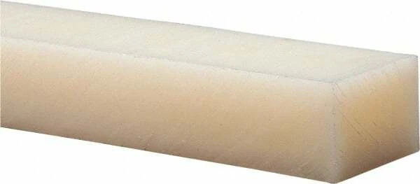 Made in USA Off-White Nylon Rectangular Bar, 48" Long x 2" Wide x 1-1/2" High
