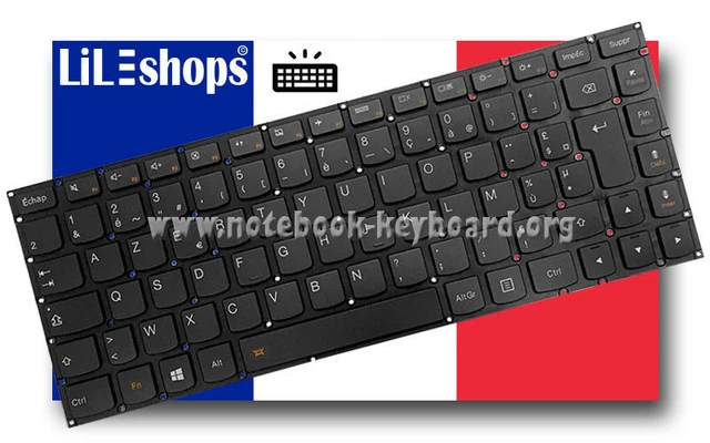 Clavier AZERTY Original Pour Lenovo Yoga 510 - Modèles 15IKB 80VC, 15ISK 80S8 - Neuf, Français