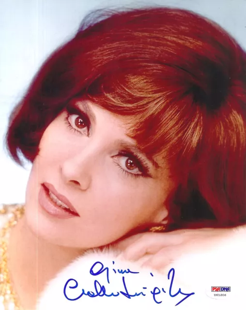 GINA LOLLOBRIGIDA Original Autogramm 20x25 Großfoto Top Portrait PSA Coa