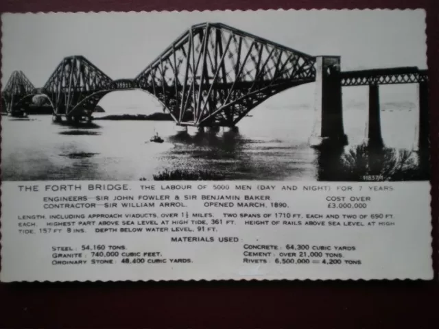 Postcard Rp Edinburgh The Forth Bridge - The Labour Of 5000 Men