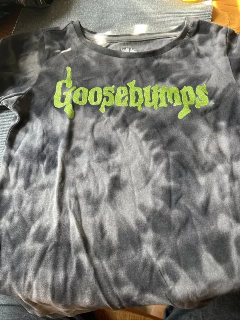 NEW. Goosebumps girls long sleeve shirt in tie dye grey MEDIUM